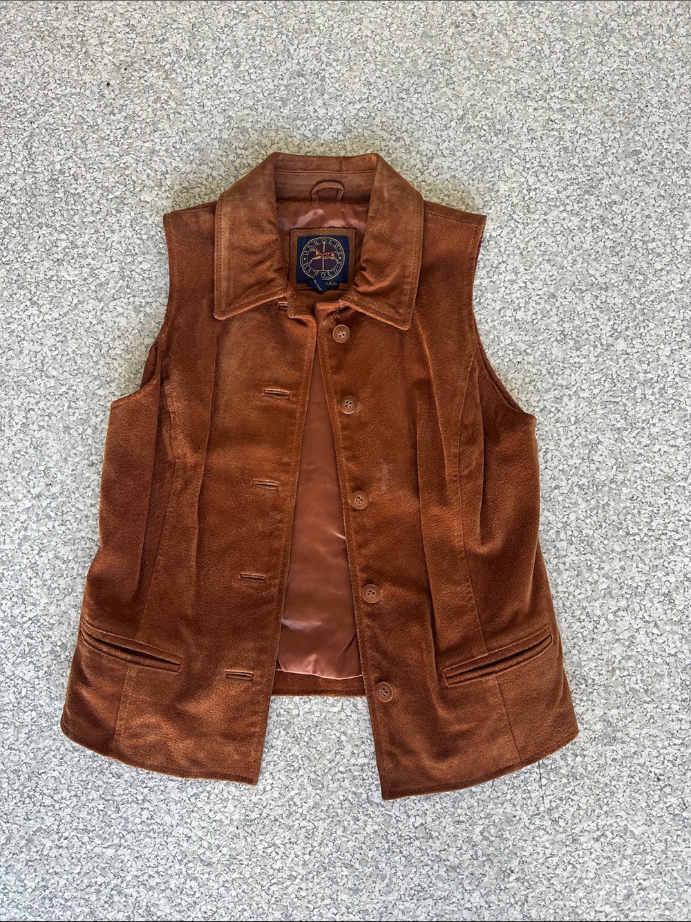 Harold's Chestnut Brown Suede Button-Up Vest